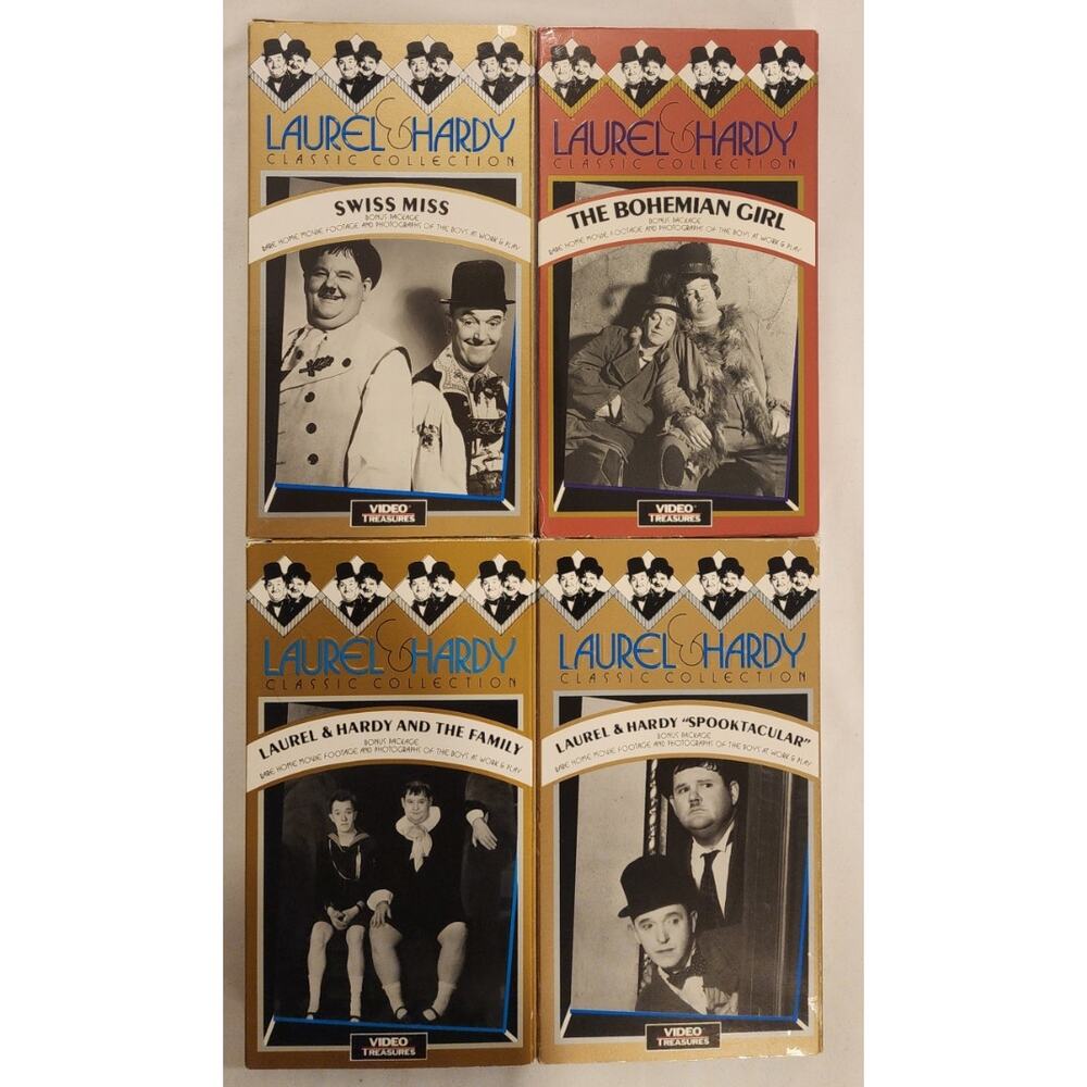 Laurel & Hardy Classic Collection VHS Lot of 4